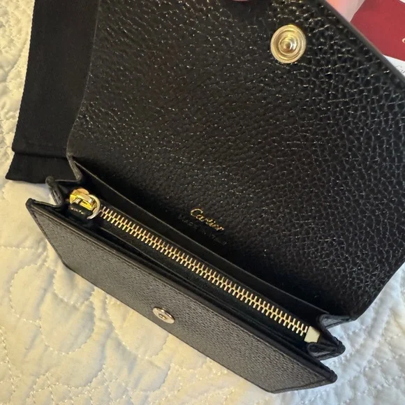 MINI WALLET, PANTHÈRE DE CARTIER black/gold